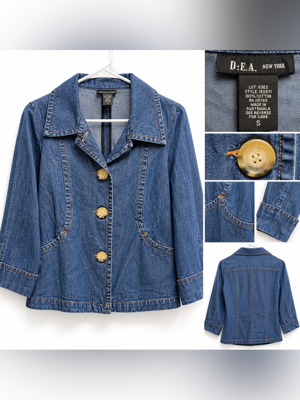 D.E.A. Women's Dark Blue Denim Button Jacket